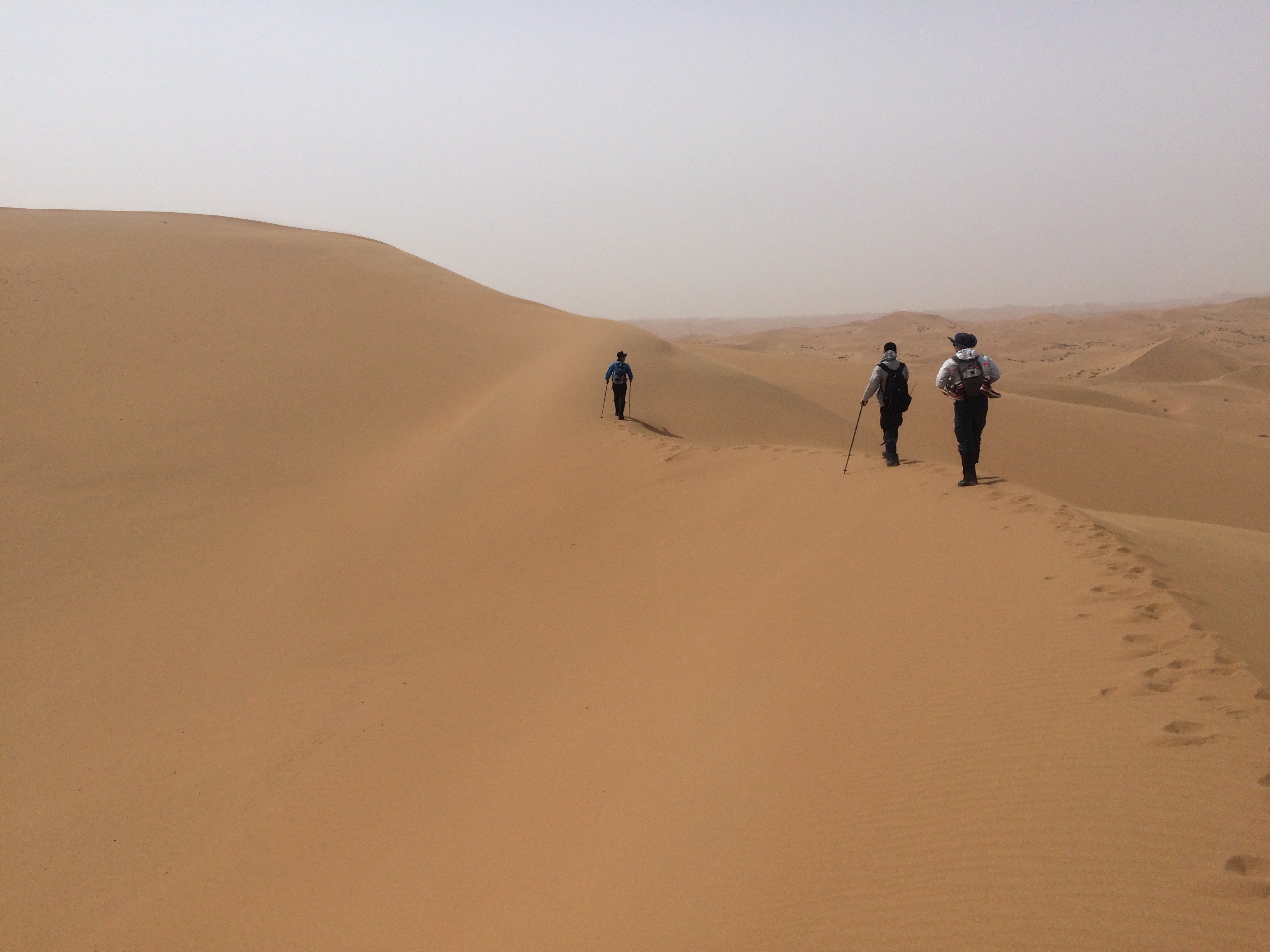 Hikers trek through the Tengger Desert, Inner Mongolia. Photo: Simina Mistreanu