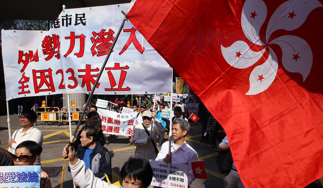 Article 23 supporters during a march in the city. Photo: Felix Wong