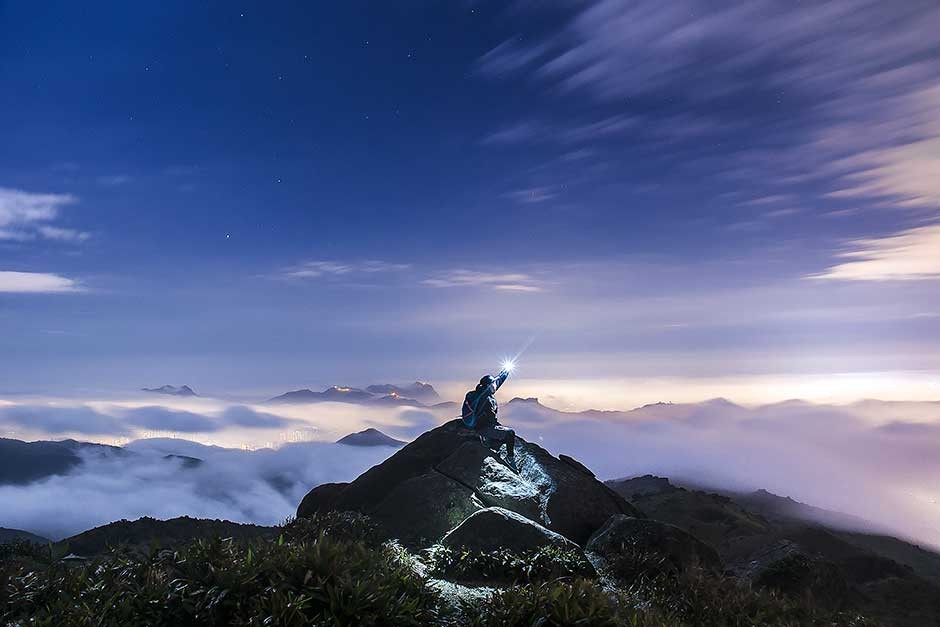 This stunning award-winning photo shows a woman near the top of Tai Mo Shan. Photo: Jessica Li