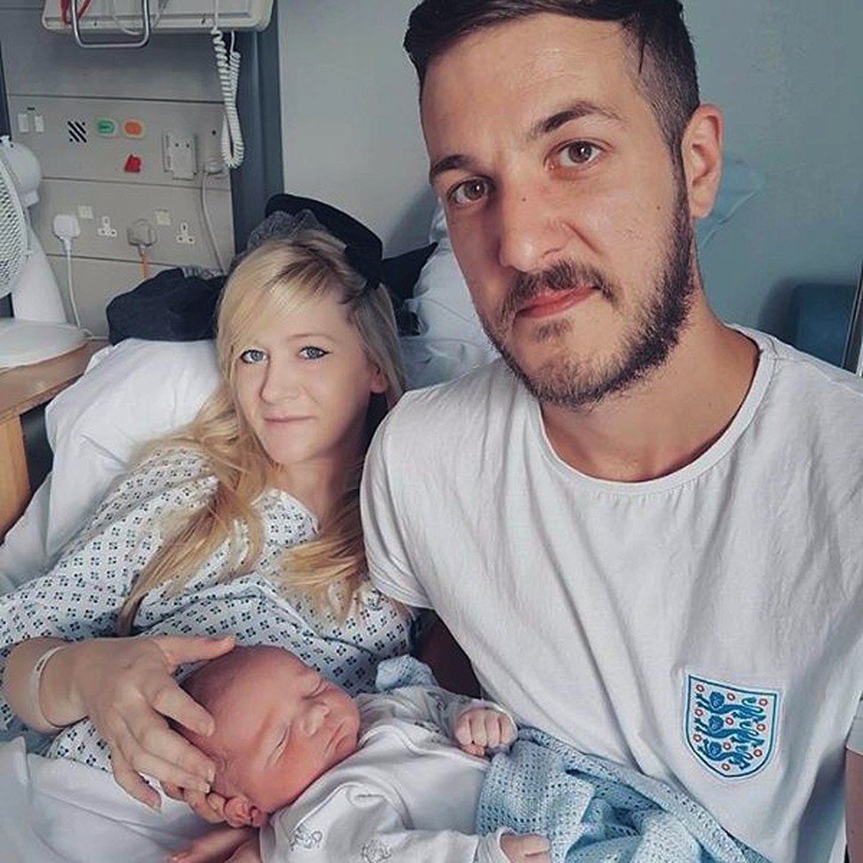 This is an undated hand out photo of Chris Gard and Connie Yates with their son Charlie Gard provided by the family, at Great Ormond Street Hospital, in London. The parents of terminally-ill baby boy Charlie Gard lost the final stage of their legal battle last Tuesday to take him out of a British hospital to receive treatment in the US, after a European court agreed with previous rulings that the baby should be taken off life support. Photo: Family of Charlie Gard via AP