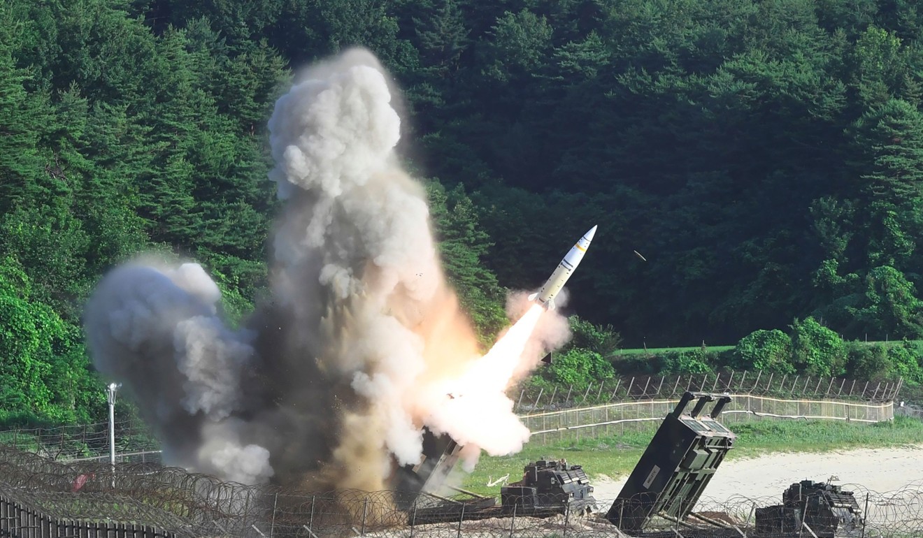 A US missile test launch in South Korea, in response to North Korea’s firing of an intercontinental ballistic missile. Photo: AFP