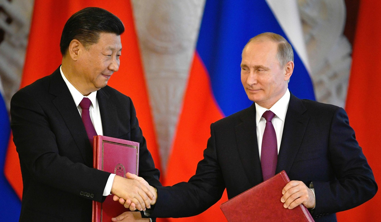 Chinese President Xi Jinping (left) and Russia’s Vladimir Putin at a signing ceremony in the Kremlin during Xi’s latest visit to Moscow. Photo: AFP