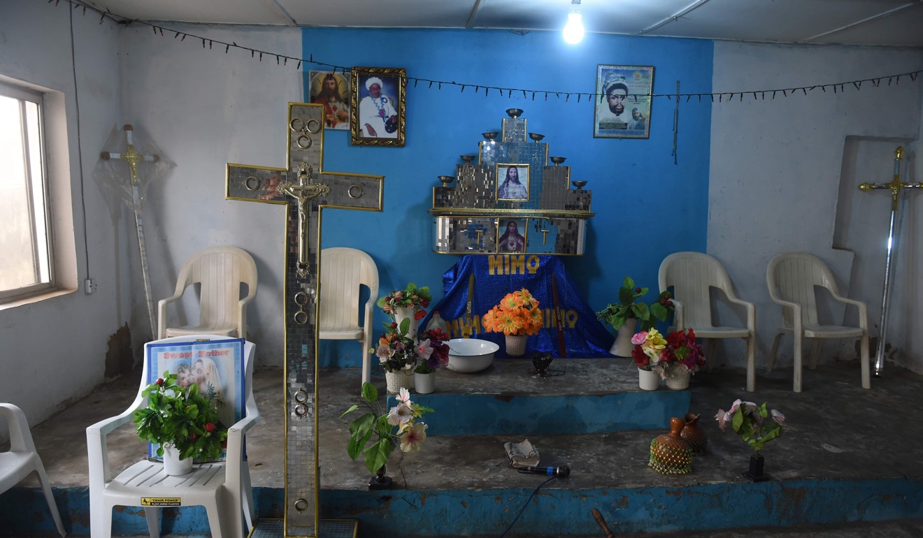 The pulpit is abandoned after shadowy gang dubbed the Badoo killed four worshippers in the Crystal Church of God at Owode Onirin in Lagos. Photo: AFP
