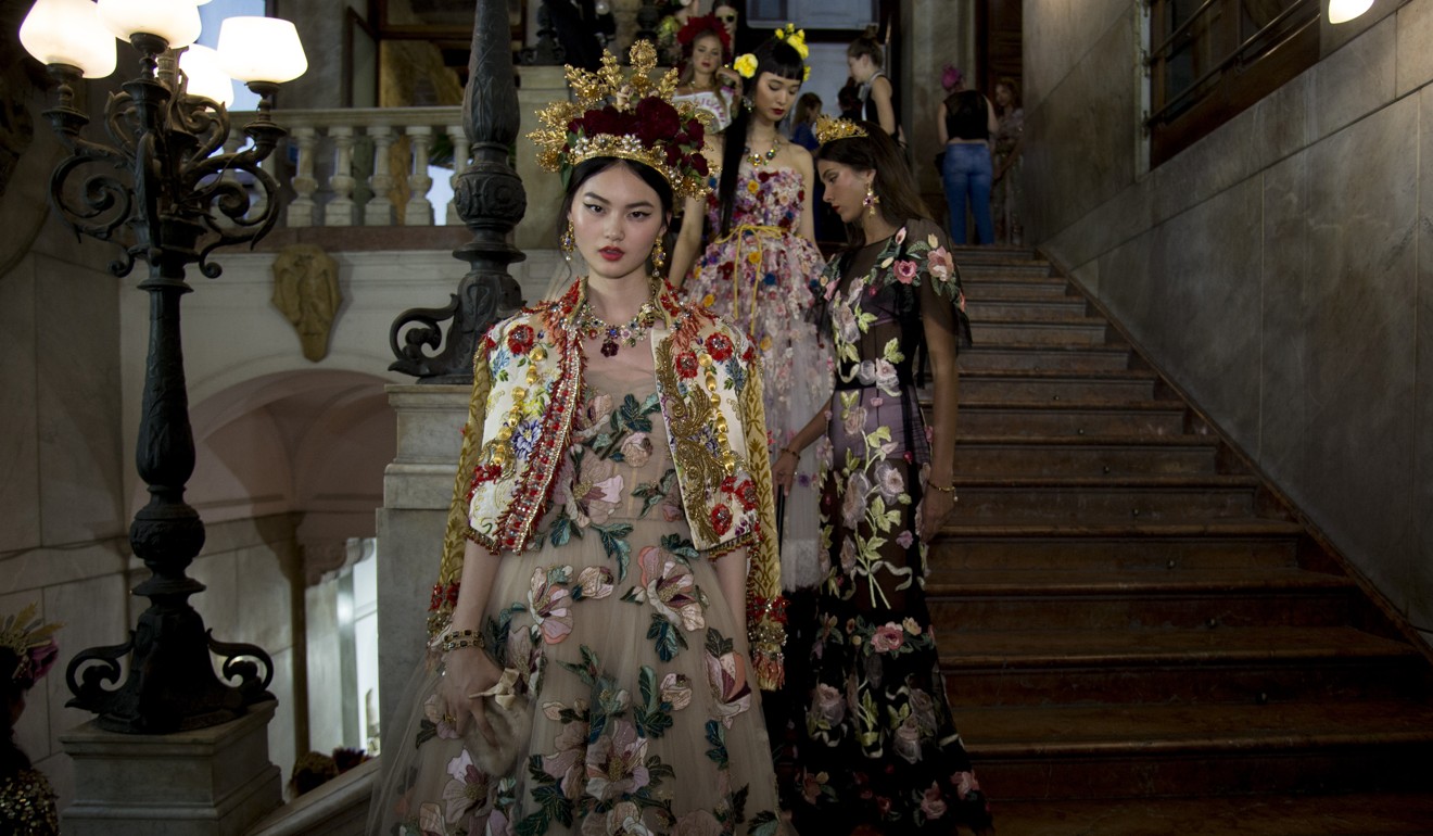Models during the parade of Dolce and Gabbana in Pretoria Square in Palermo, Sicily. Photo: Handout