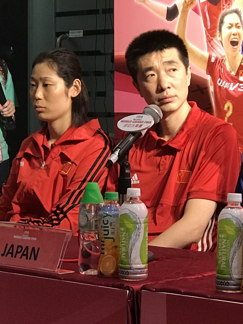 China’s Zhu Ting (left) and coach An Jiajie. Photo: Chan Kin-wa