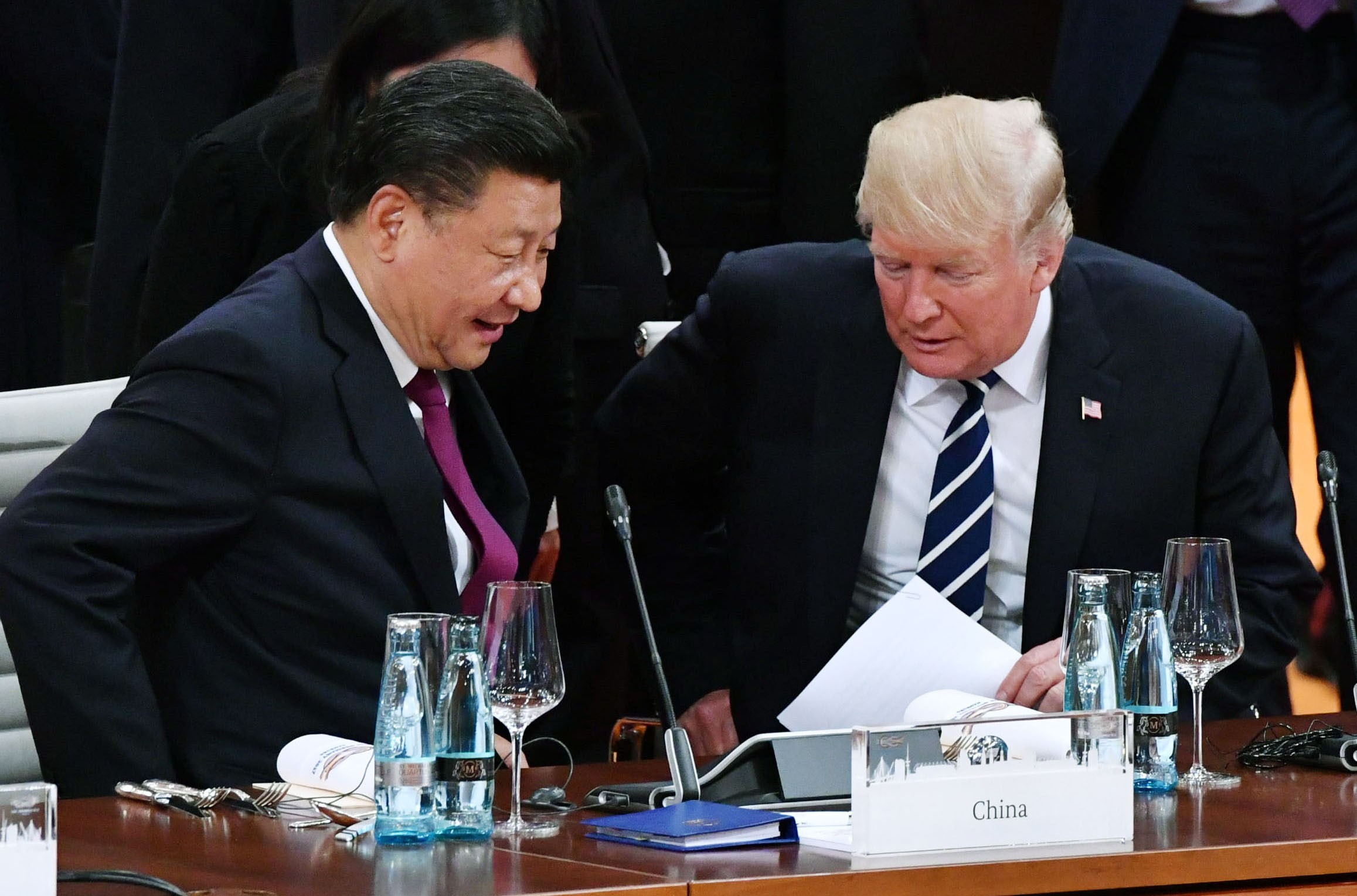 Presidents Xi Jinping and Donald Trump at a G20 summit meeting in Hamburg on July 7. Will the US now meet its international obligations under the 1982 ioint communiqué with China? Photo: Kyodo