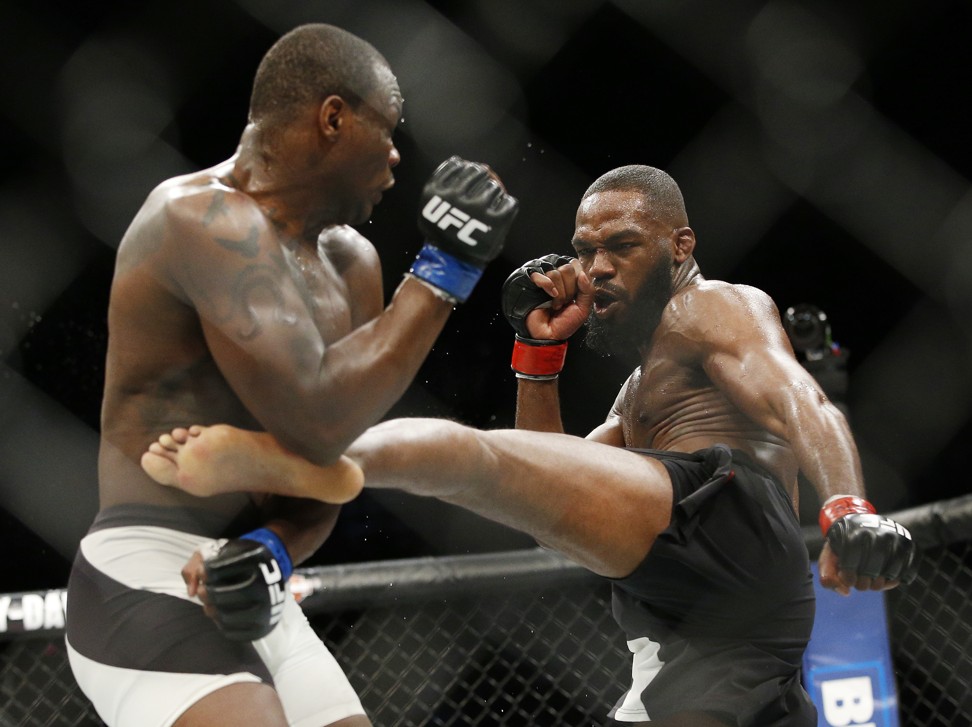 Jon Jones in action against Ovince Saint Preux. Jones fights Daniel Cormier in their hugely anticipated rematch on Saturday night. Photo: AP