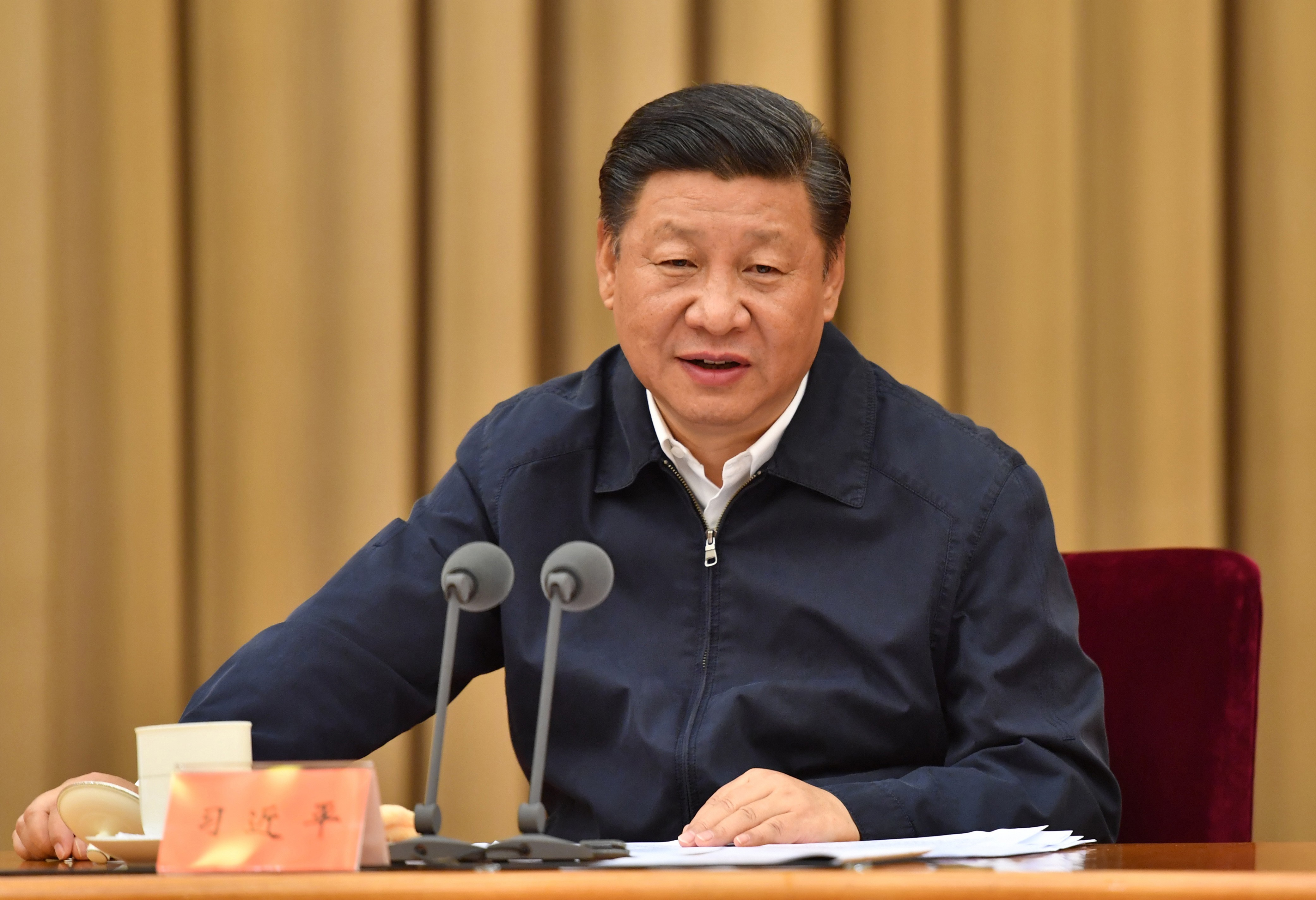 President Xi Jinping addresses delegates on the final day of the July 14-15 National Financial Work Conference in Beijing. Photo: Xinhua