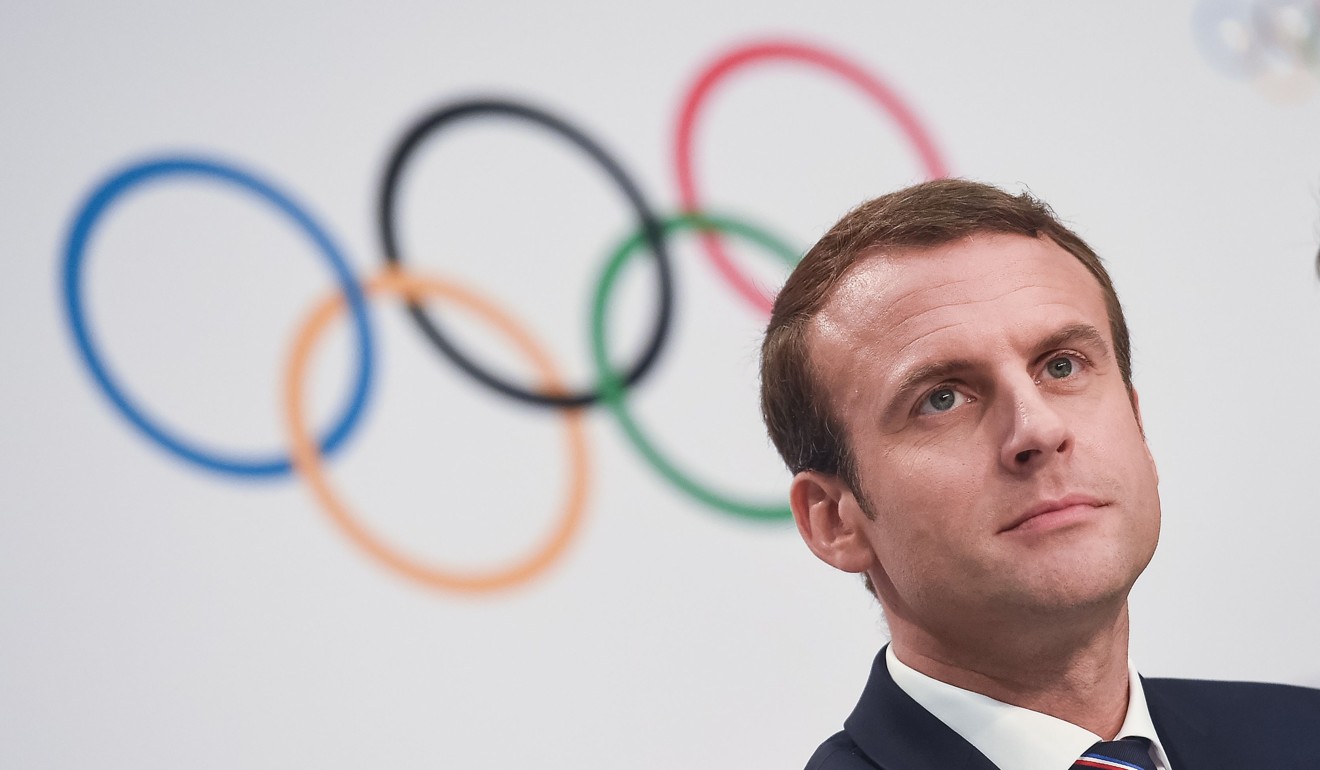 This file photo taken on July 11 shows French President Emmanuel Macron at a press conference following the Paris 2024 bid presentation before the International Olympic Committee members in Lausanne. Photo: AFP