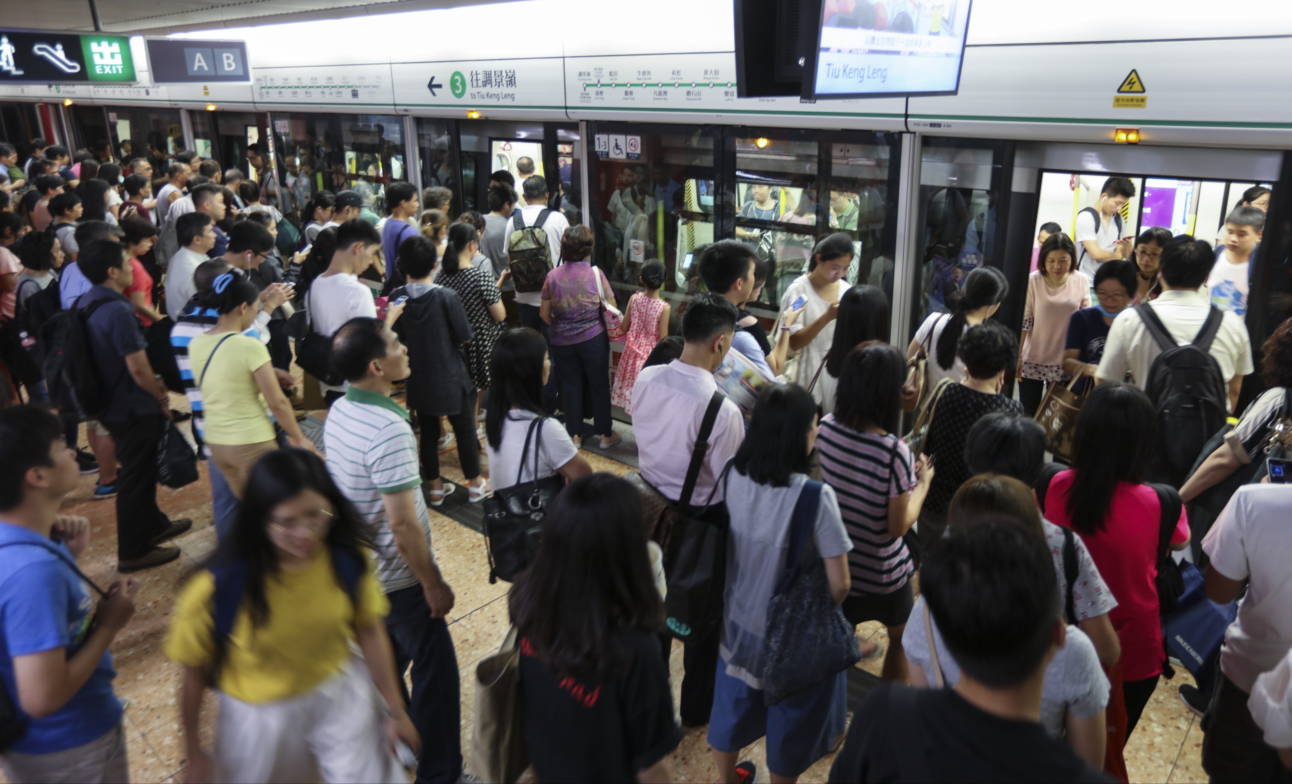 A packed Mong Kok Station in Hong Kong. Photo: Felix Wong