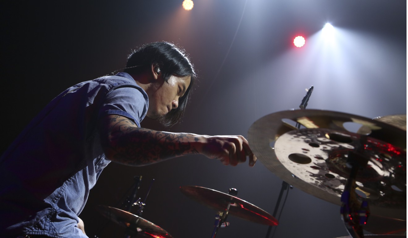 Hong Kong indie-rock band NiLiu drummer Cheung Wing-san preformed at the first drummer festival. Photo: Francis Tang and HKIDF