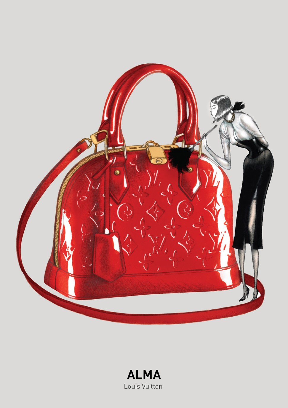 Louis Vuitton Speedy Handbag Fashion Illustration