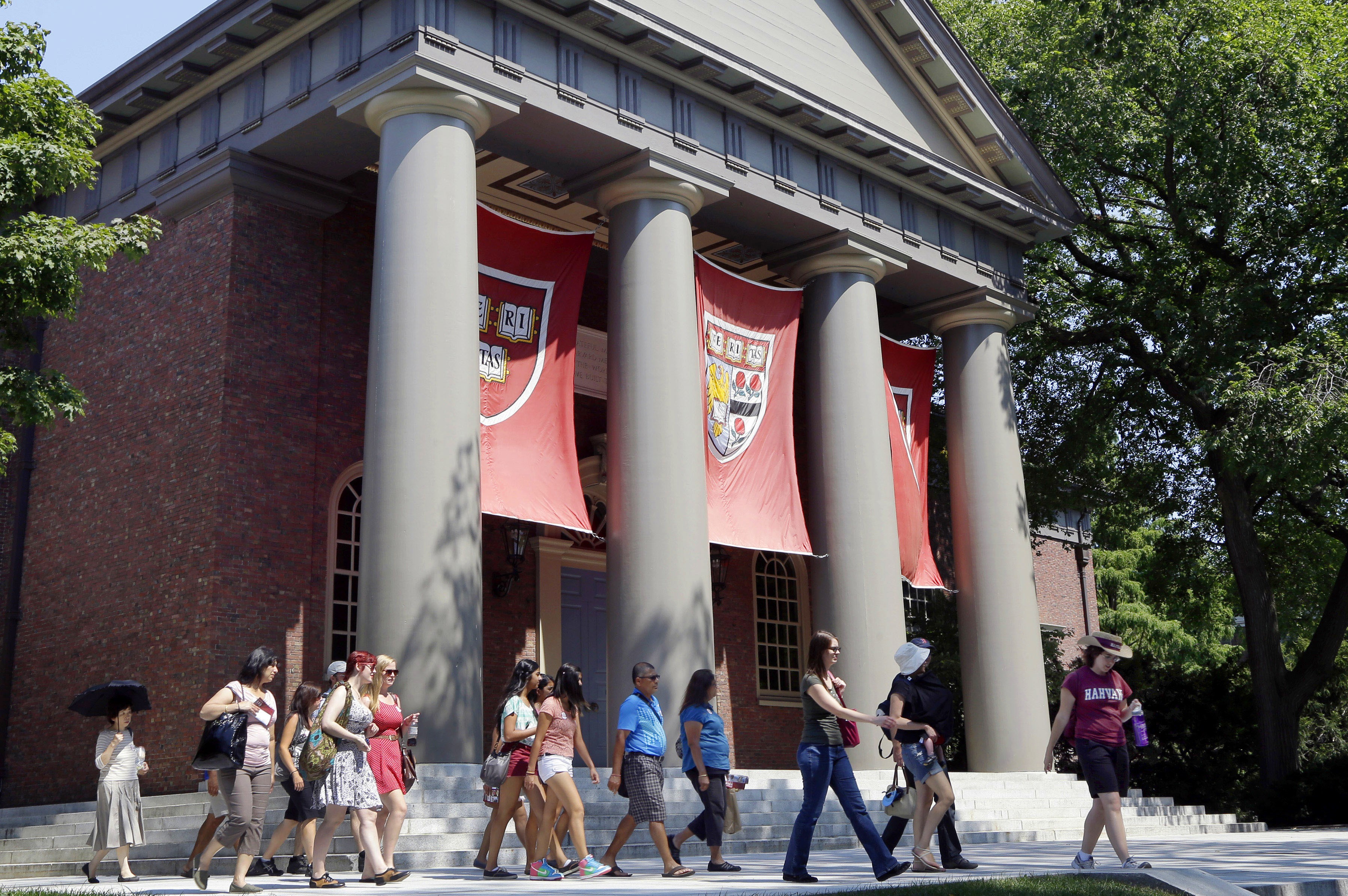 A tour group walks through the campus of Harvard University in Cambridge, Massachusetts, in 2012. Harvard has been named in a complaint by a group of several dozen Asian Americans claiming discrimination in the university admissions process. Photo: AP