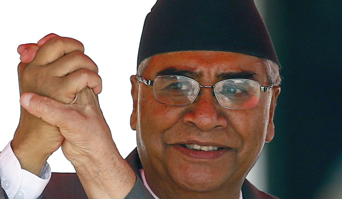 Sher Bahadur Deuba must try to maintain good relations with both Beijing and New Delhi. Photo: EPA