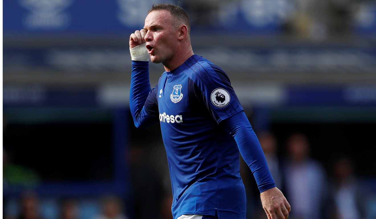 Everton's Wayne Rooney celebrates after the match against Stoke City. Photo: Reuters