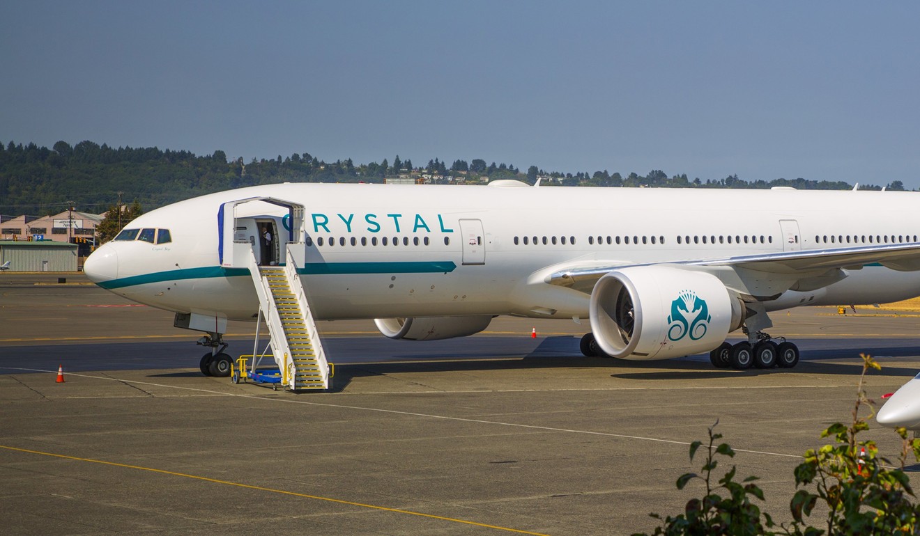 Luxury travel firm Crystal Cruises takes delivery of its first VIP jetliner, a Boeing 777-200LR with its extravagant interior. Photo: TNS