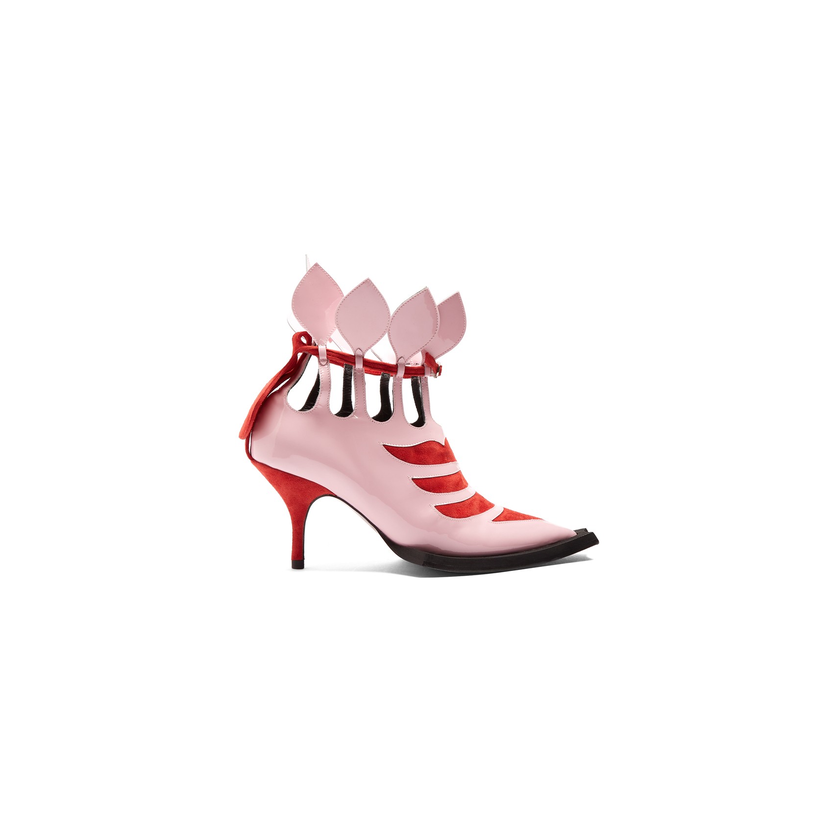 Make heads turn in the pink and red Lydia ankle boots and the oversized Chanel sunglasses
