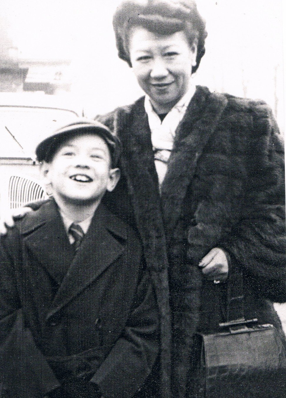 Ian and his mother, Louise Mary Gill, during his first term at Grace Dieu, in 1953.