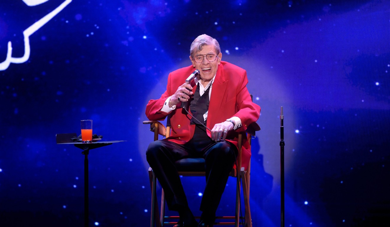 Jerry Lewis onstage during his final performance at the South Point Hotel-Casino in Las Vegas in 2016. File photo: EPA