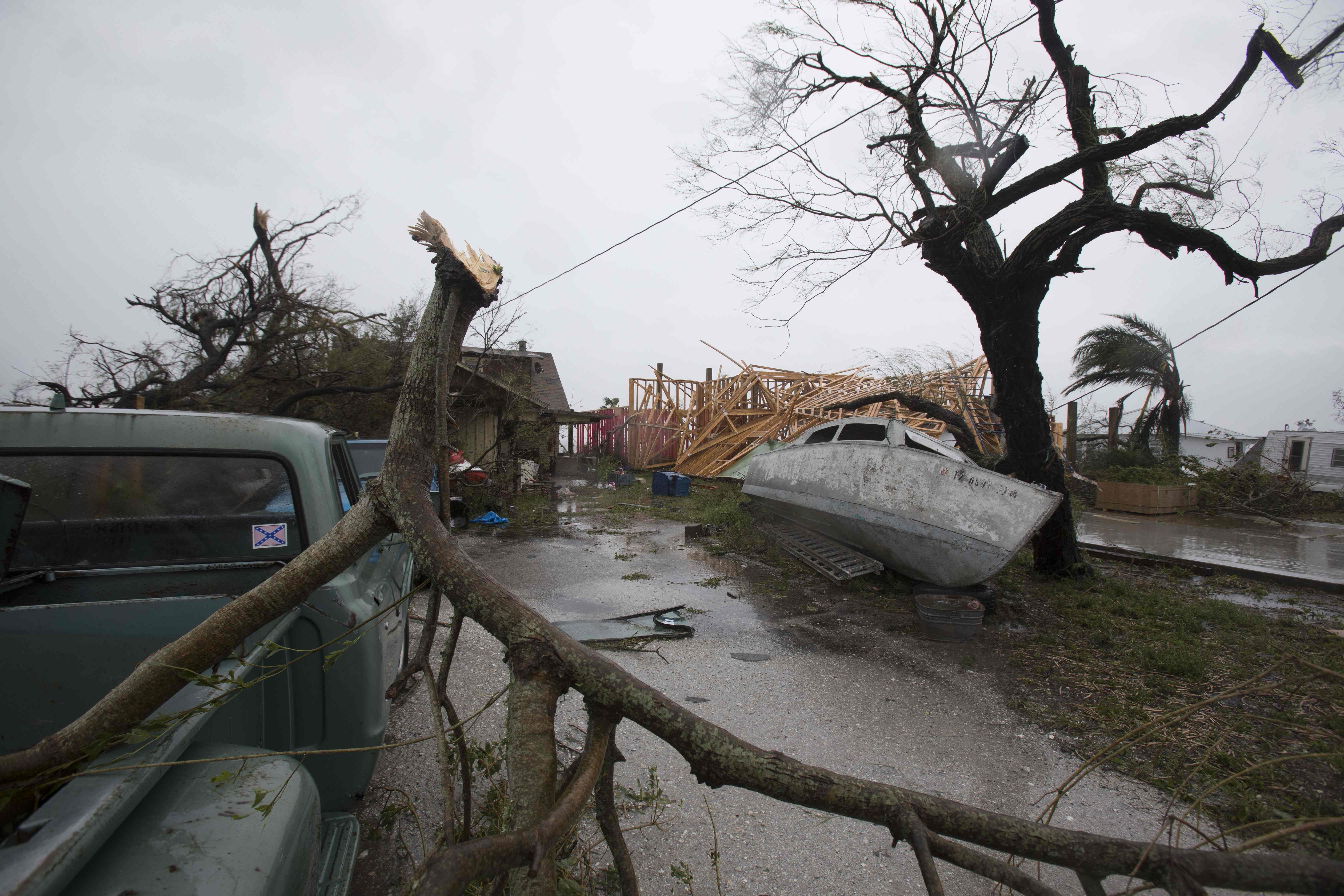 Hurricane Harvey damage is seen in Bayside. Photo: AFP