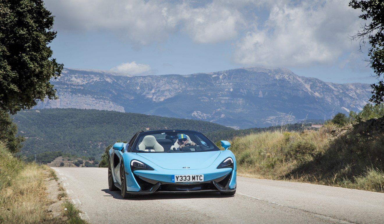 the Porsche 911 Turbo S Cabriolet and Audi R8 V-10 Spyder are the (pictured) McLaren 570S Spider’s closest competitors.