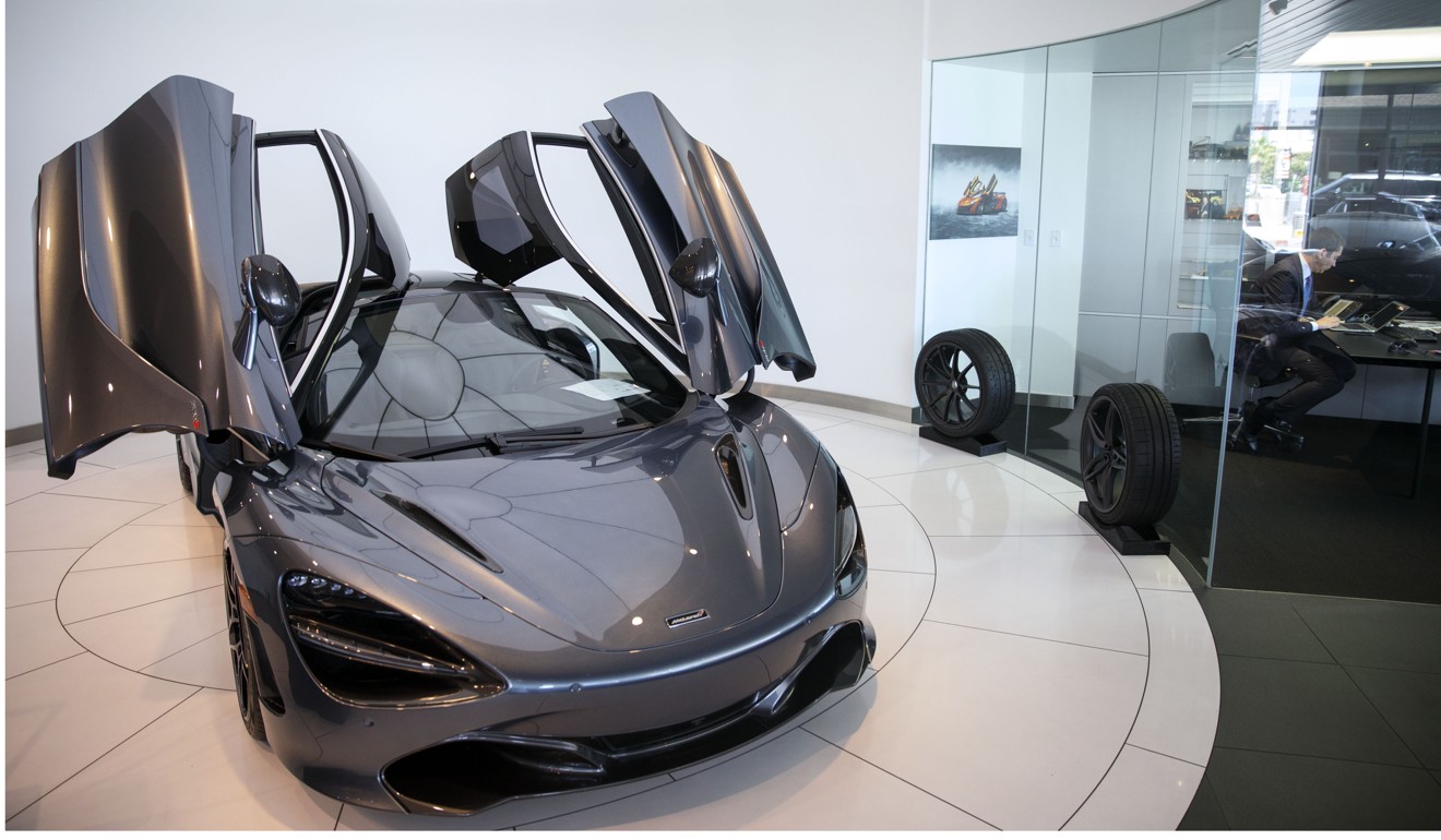 A McLaren Automotive 720S vehicle is displayed inside the McLaren Newport Beach dealership in California. Photo: Bloomberg