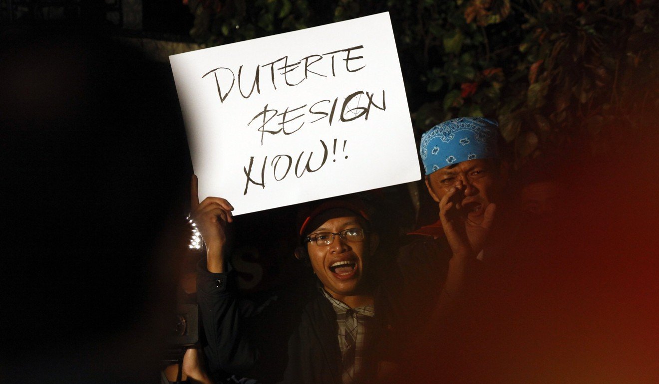 Philippine leader Rodrigo Dutetre has repeatedly said he would resign if critics could prove any members of his family were involved in corruption. Photo: EPA