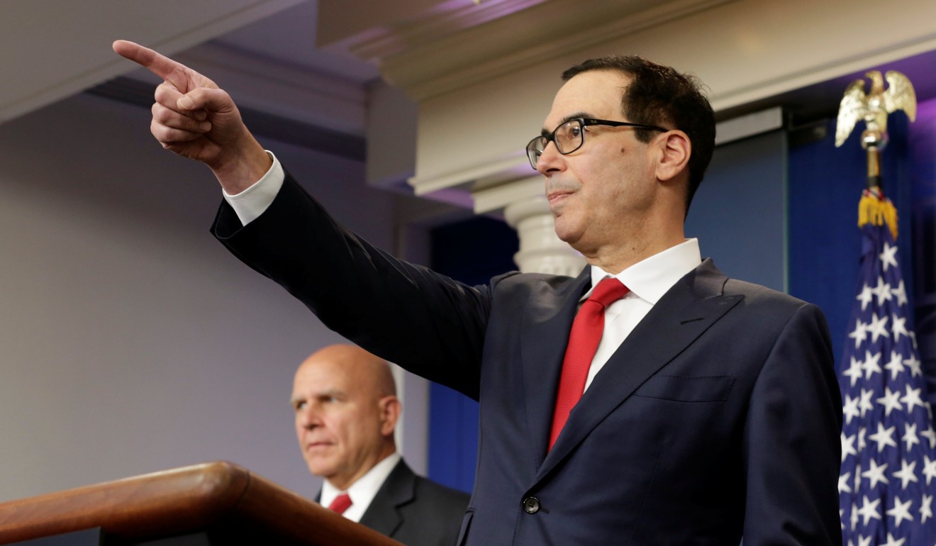 US Treasury Secretary Steve Mnuchin said the US may impose additional sanctions on China if it doesn’t follow through on a fresh round of United Nations restrictions against North Korea. Photo: Reuters