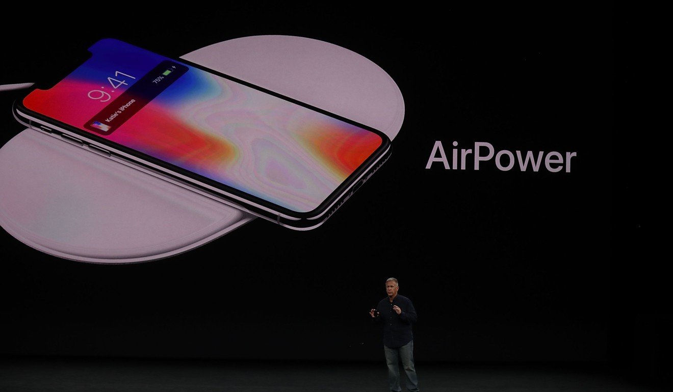 Apple senior vice president of worldwide marketing Phil Schiller introduces AirPower. Photo: AFP