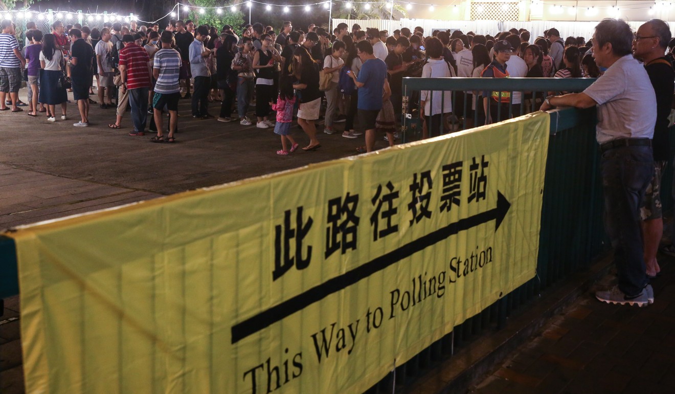 Some 2.1 million voters will decide who gets seats in Hong Kong Island, Kowloon West and New Territories East constituencies. Photo: Sam Tsang
