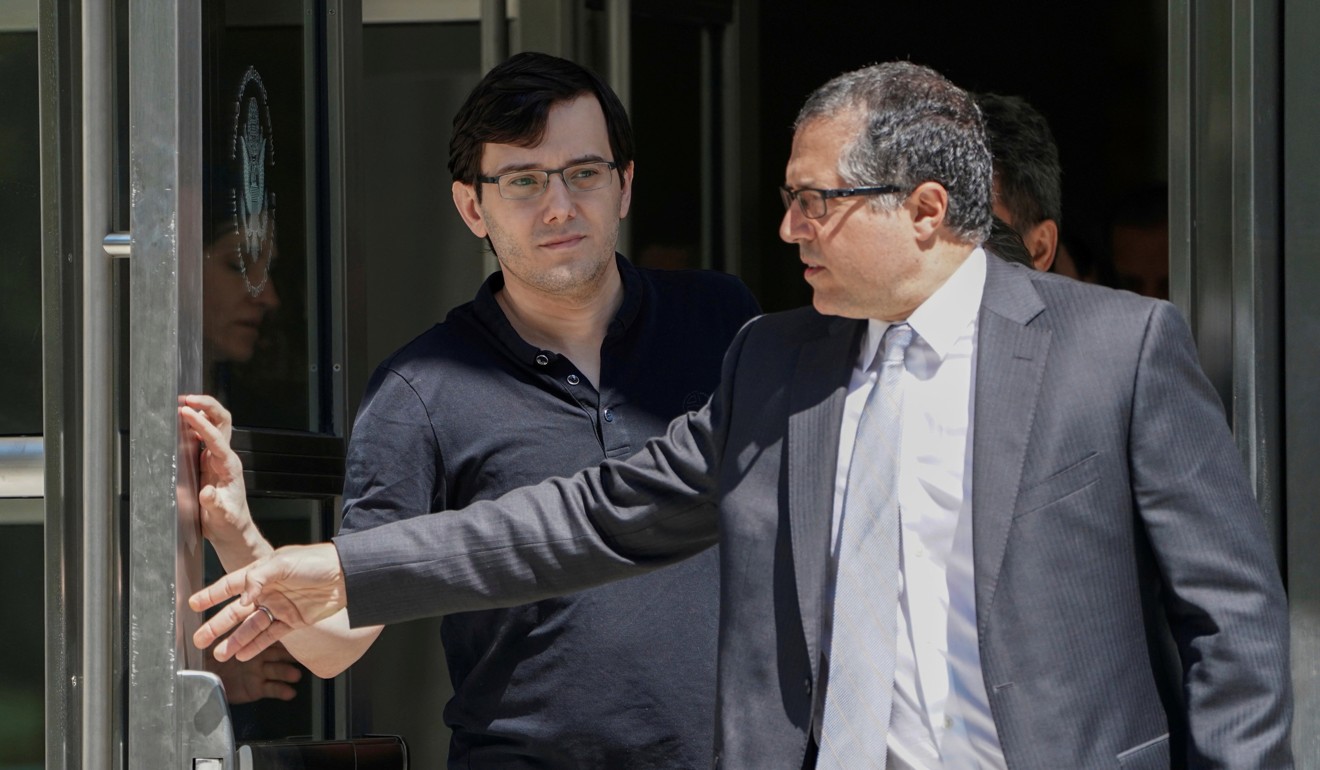 Former drug company executive Martin Shkreli exits US District Court after being convicted of securities fraud last month. Photo: Reuters