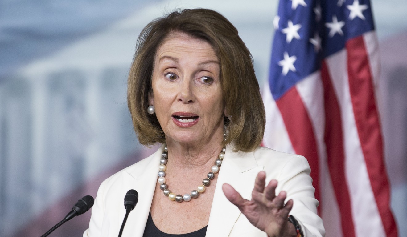 House Minority Leader Democrat Nancy Pelosi holds a news conference in which she discussed immigration policy and Deferred Action for Childhood Arrivals (DACA), on Capitol Hill on Thursday. Photo: EPA
