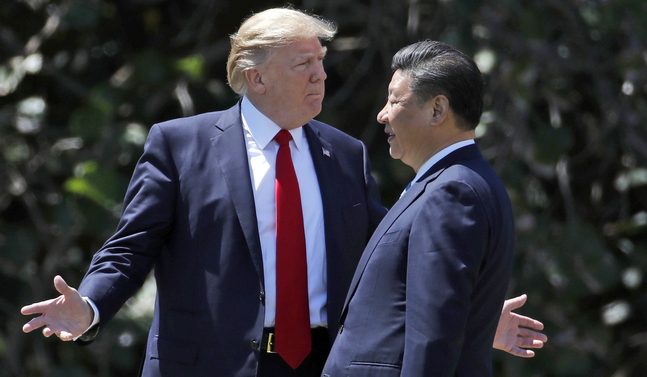 US President Donald Trump gestures as he and Chinese President Xi Jinping meet in Palm Beach. The world’s two biggest nations continue to fail to agree on the best action to rein in North Korea’s provocative missile tests. Photo: AP