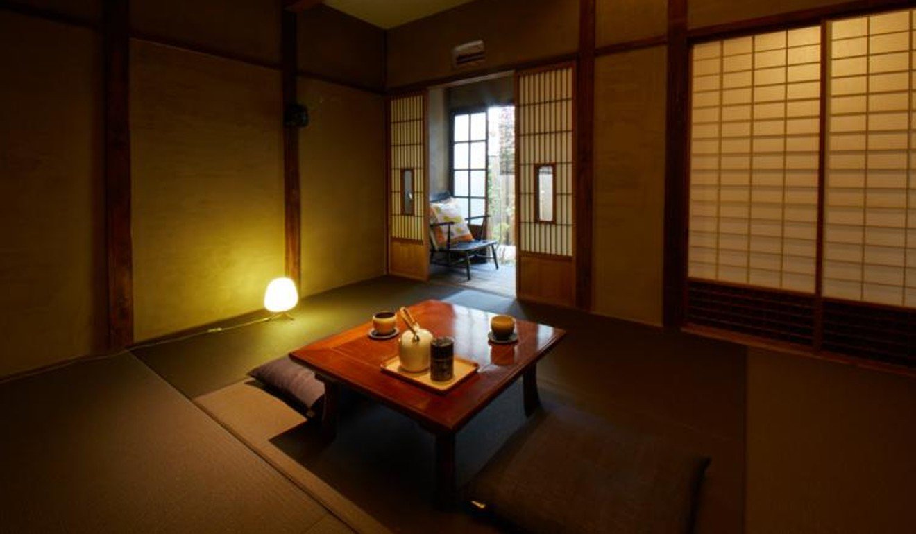 The interior of Sakainoma Kuma Guest House in Osaka.
