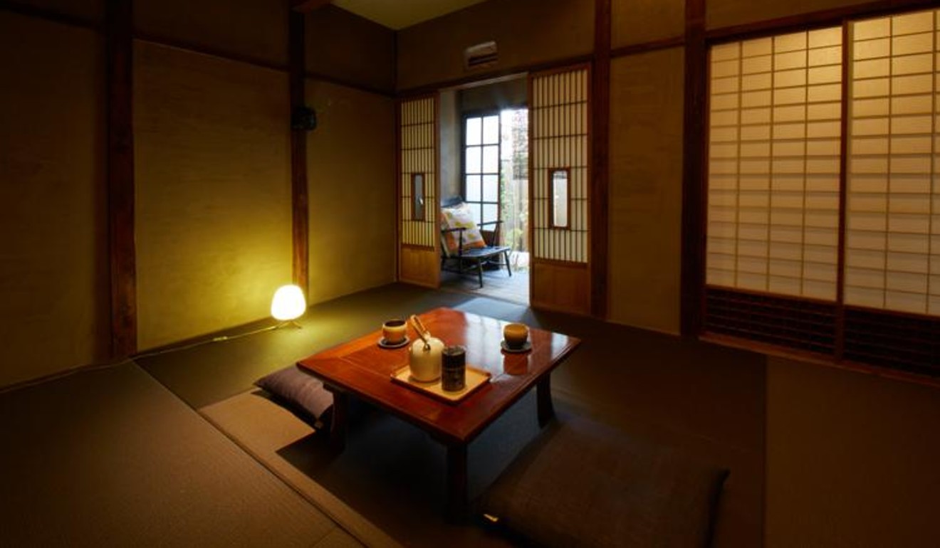 The interior of Sakainoma Kuma Guest House in Osaka.