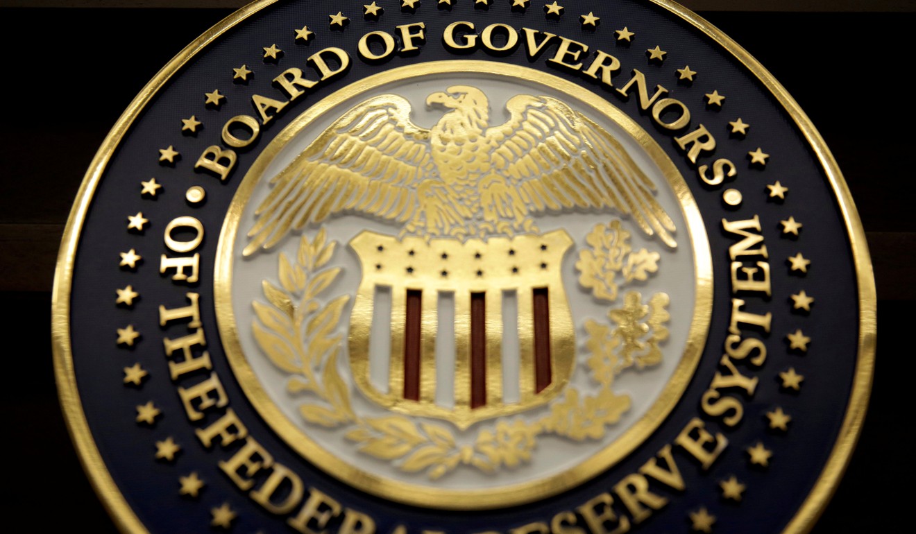The seal for the Board of Governors of the Federal Reserve System is on display in Washington. Photo: Reuters