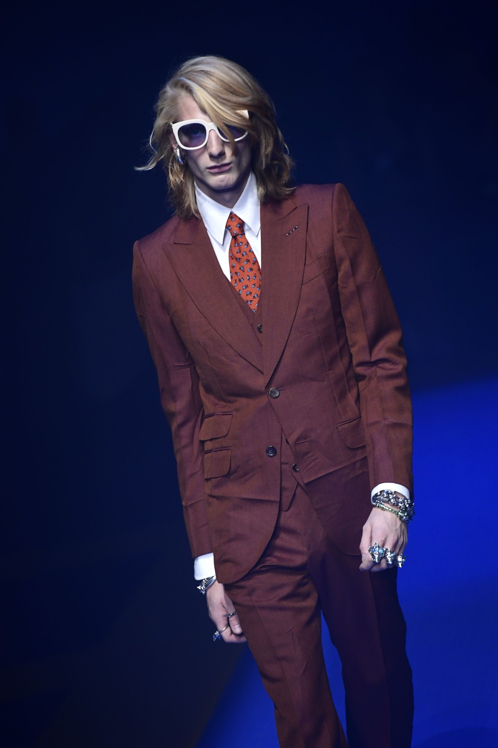 A model displays a creation from the Gucci spring/summer 2018 show at the Milan Fashion Week. Photo: AFP