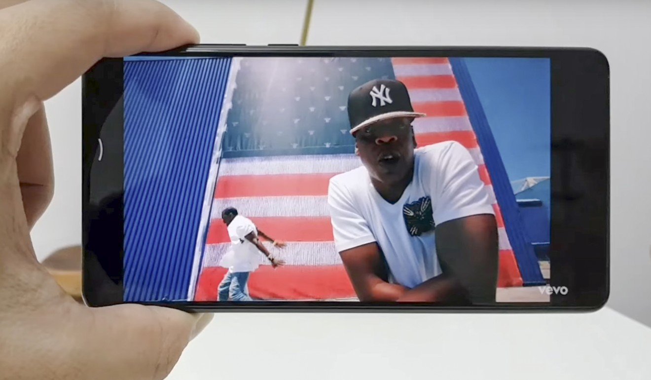 The Xiaomi Mi Mix 2’s display has an 18:9 aspect ratio. Since most videos are shot in 16:9 aspect ratio, that results in letterboxing (black bars) on the left and right side of the display. Photo: Ben Sin