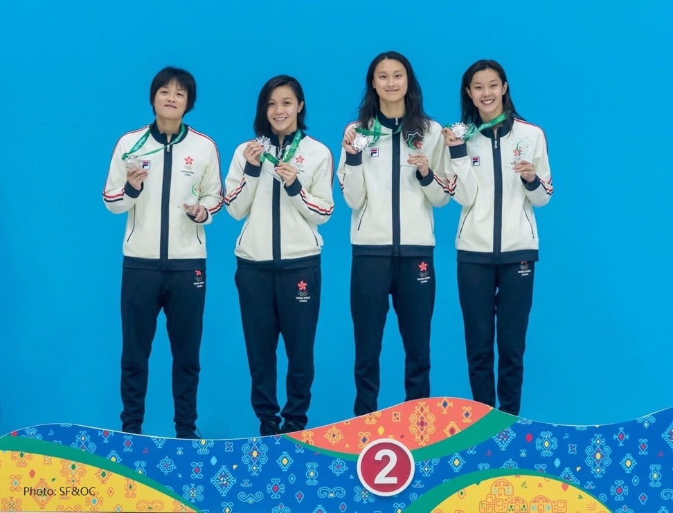 Hong Kong’s 4x50m freestyle relay team narrowly lost out to China.