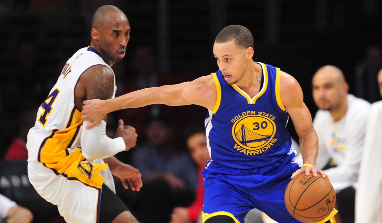 Curry keeps Bryant at bay at the Staples Center, California. Will he do the same in China? Photo: USA TODAY