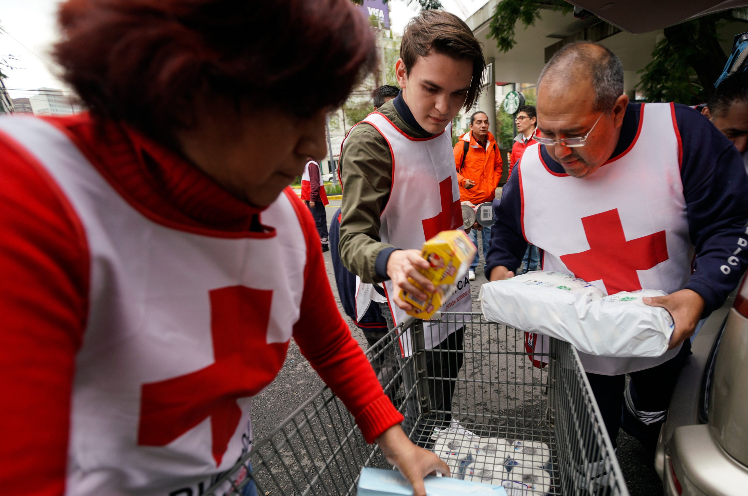 Red Cross volunteers receive donations for people affected by the powerful earthquake in Mexico earlier this month. Data can be used to coordinate disaster relief, among other uses. Photo: Xinhua