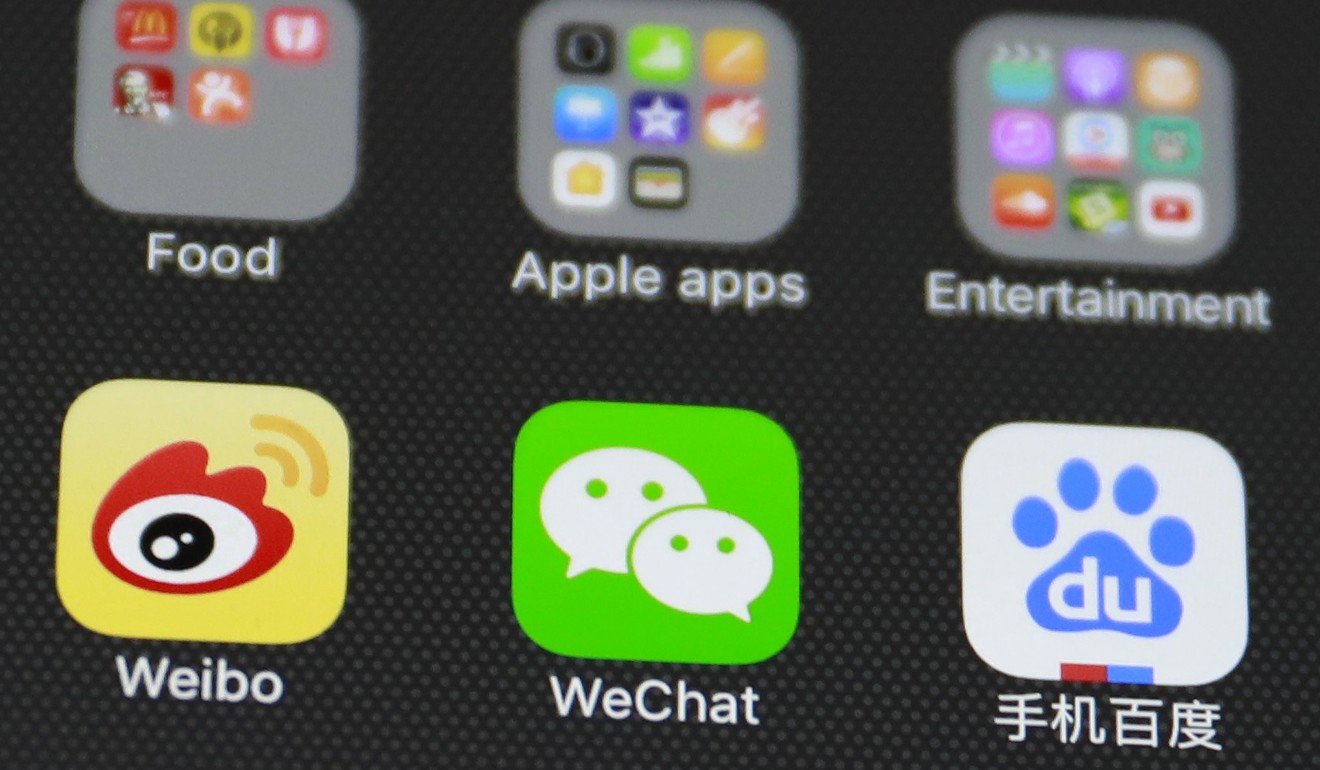 The announced punishment on Weibo, Tencent and Baidu sent shares of the three companies diving. Photo: EPA