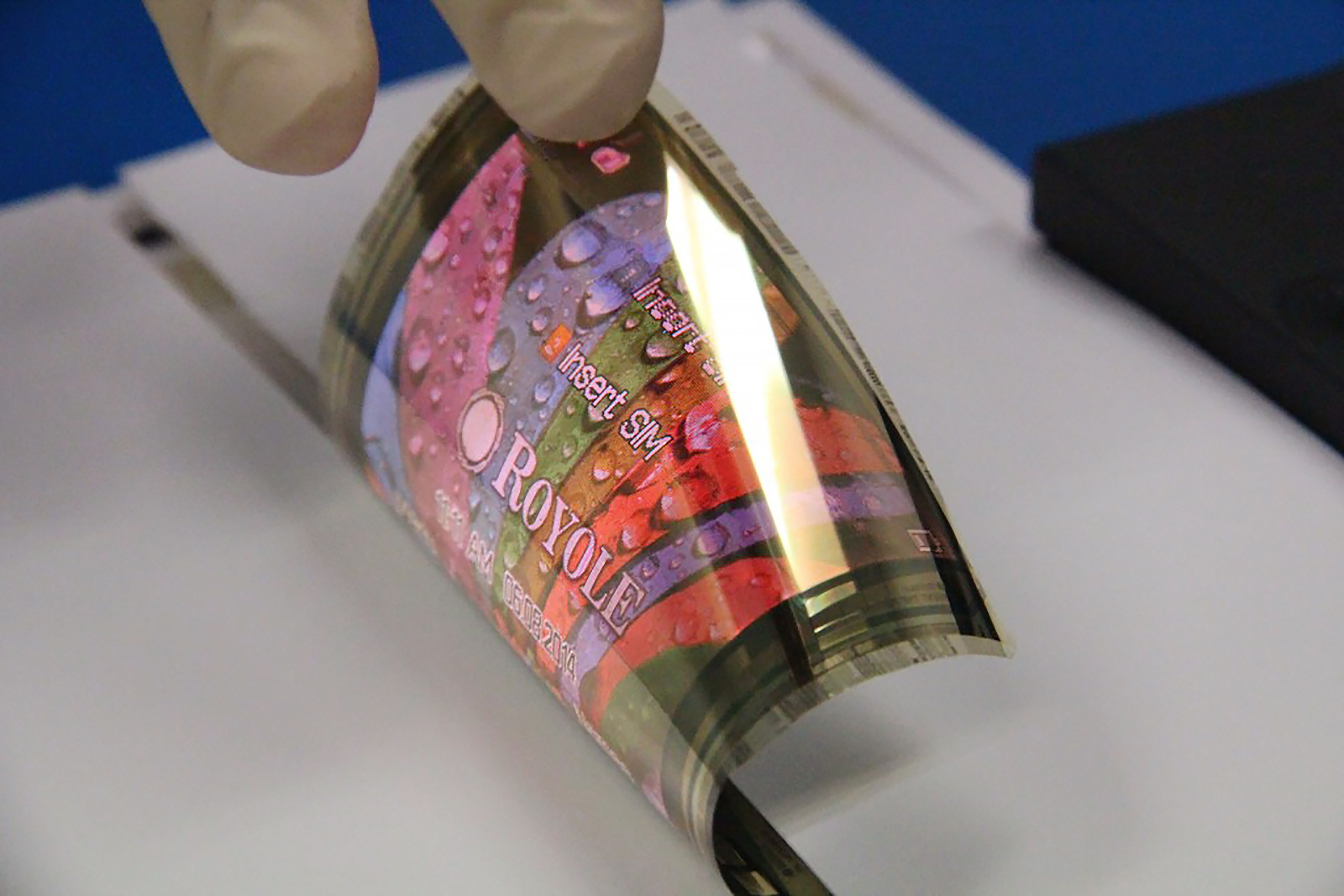 Royole’s bendable, rollable, 0.01mm full-colour screen – the world’s thinnest. Photo: Royole Corporation