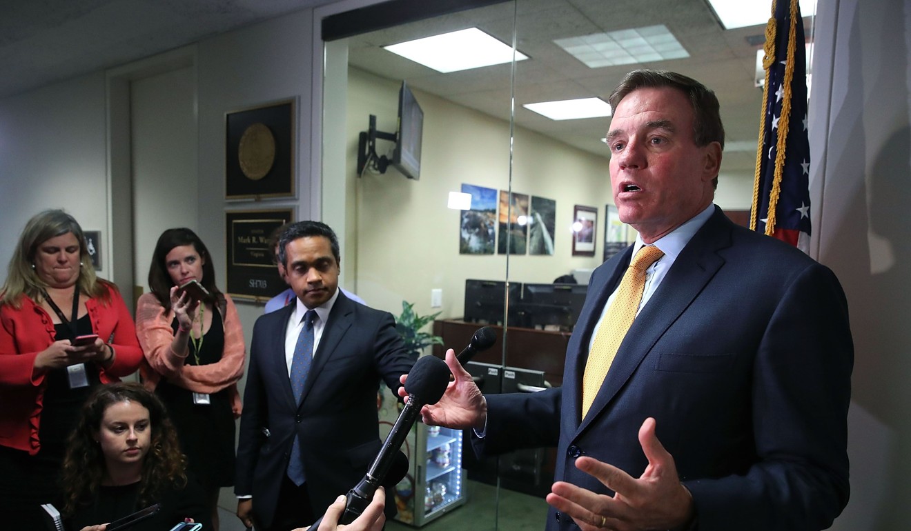 UN Senator Mark Warner said he was disappointed with Twitter’s data presented to the Senate Intelligence Committee, which is investigating alleged Russian interference in the 2016 US presidential election. Photo: AFP