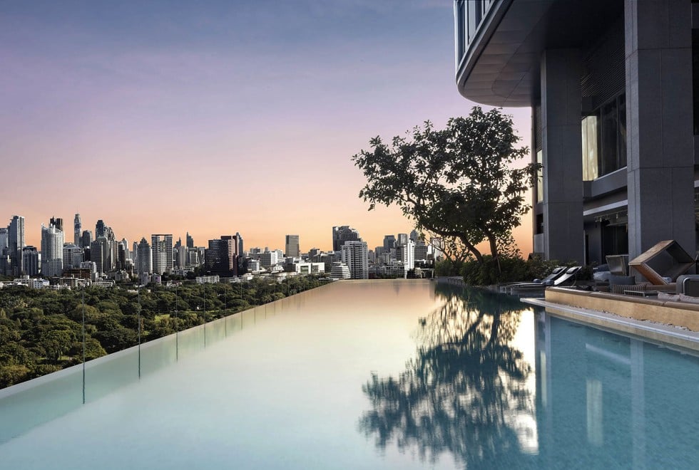 The infinity pool at the SO Sofitel Bangkok