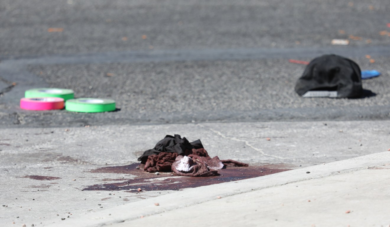 Blood-stained clothing near the scene of the mass shooting. Photo: EPA