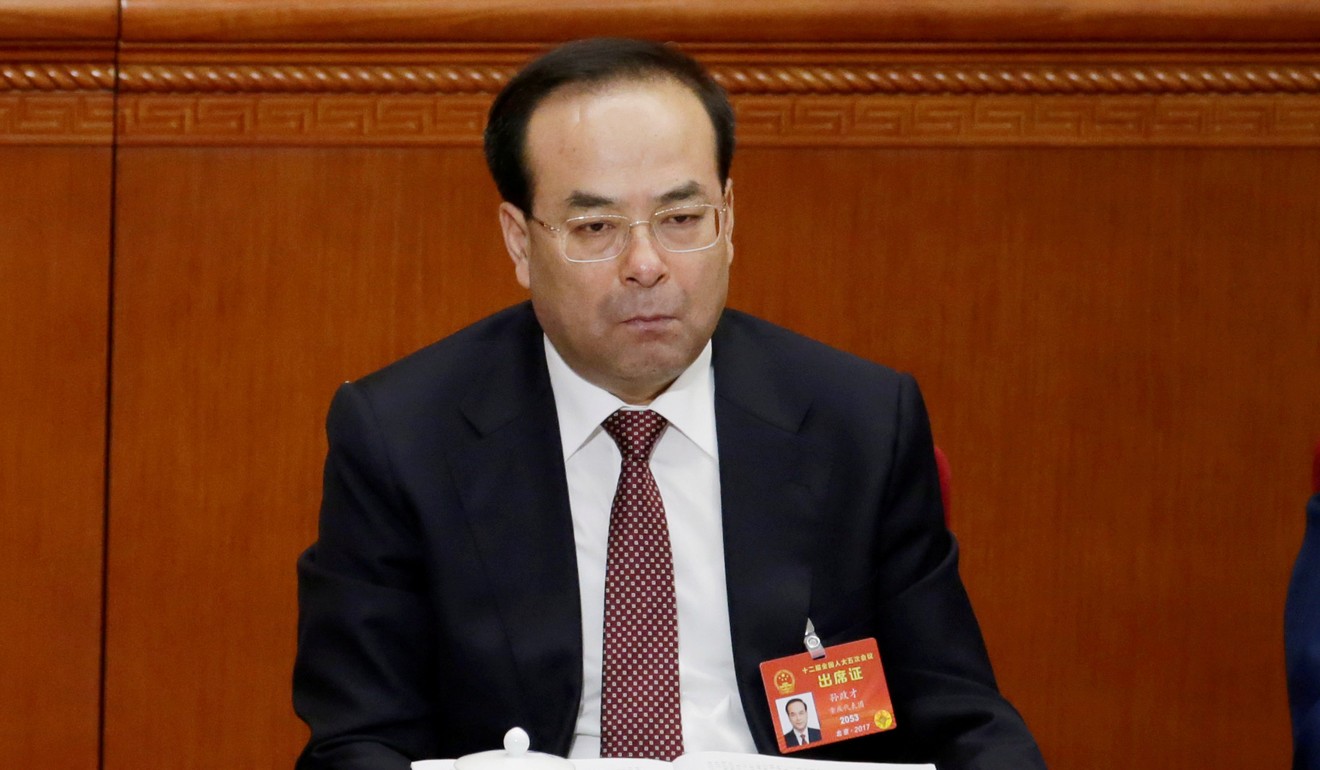 He Ting’s downfall preceded that of Chongqing’s former party chief Sun Zhengcai (pictured). Photo: Reuters