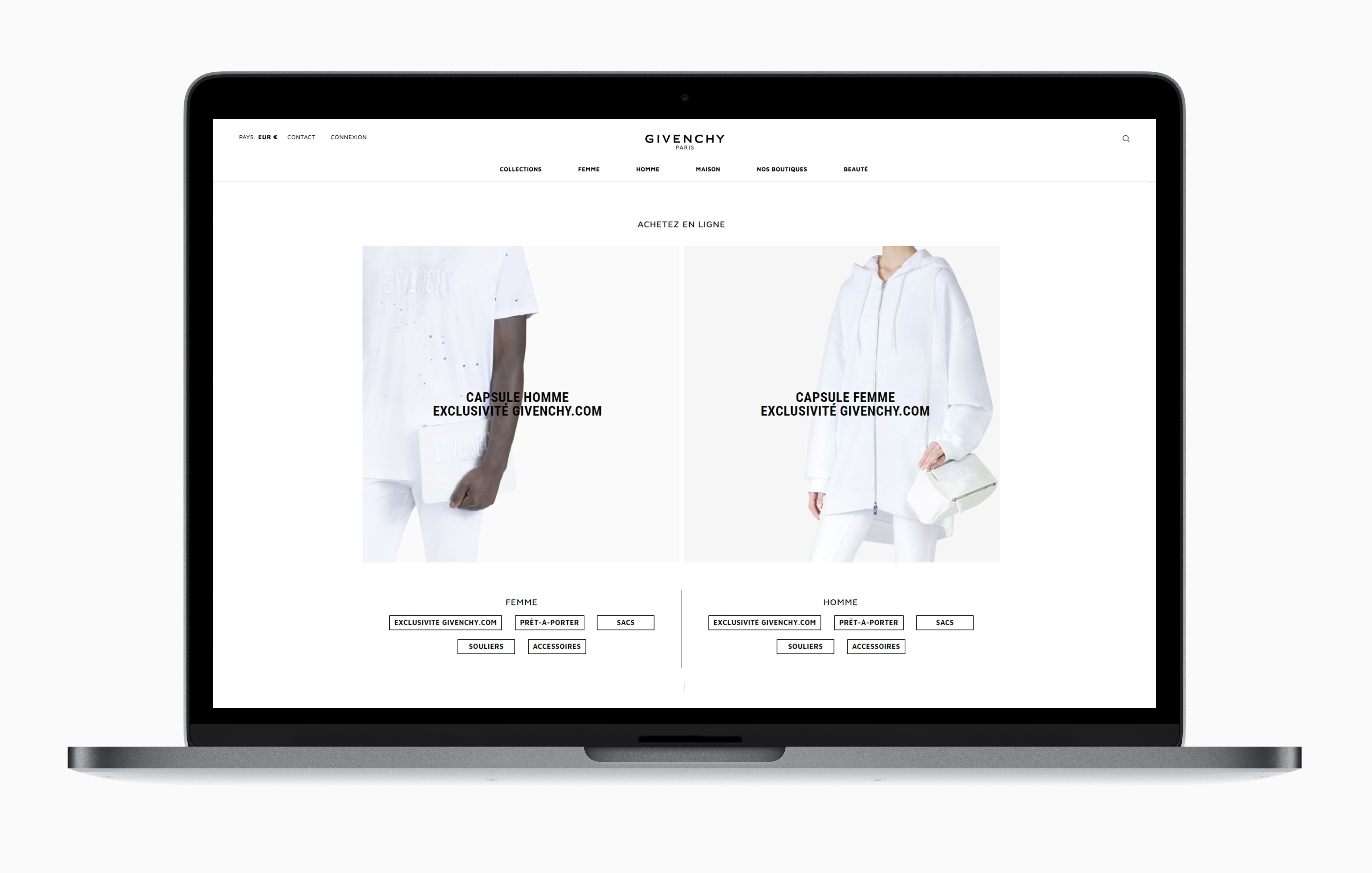 Givenchy has launched a new e-commerce website.