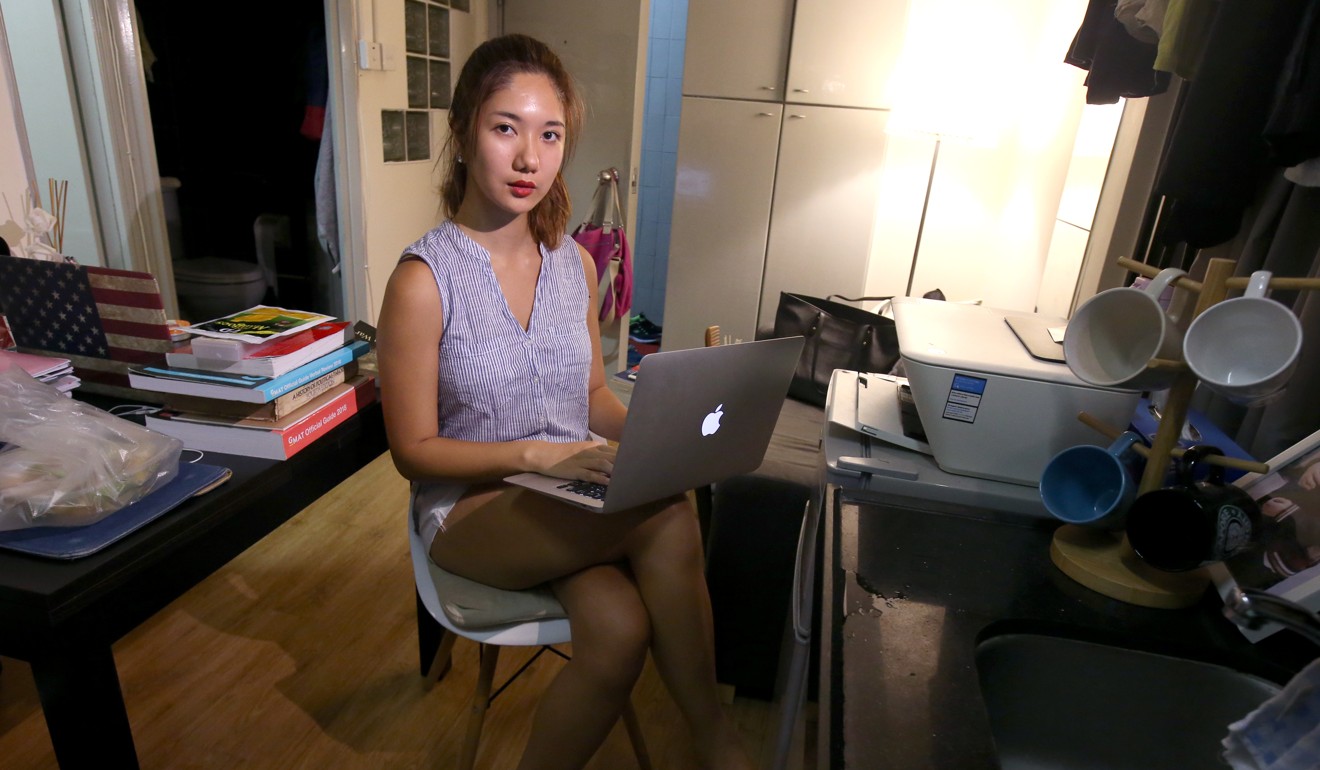 Sarah Wong must share rent in a private flat in the city to study at HKU. Photo: David Wong