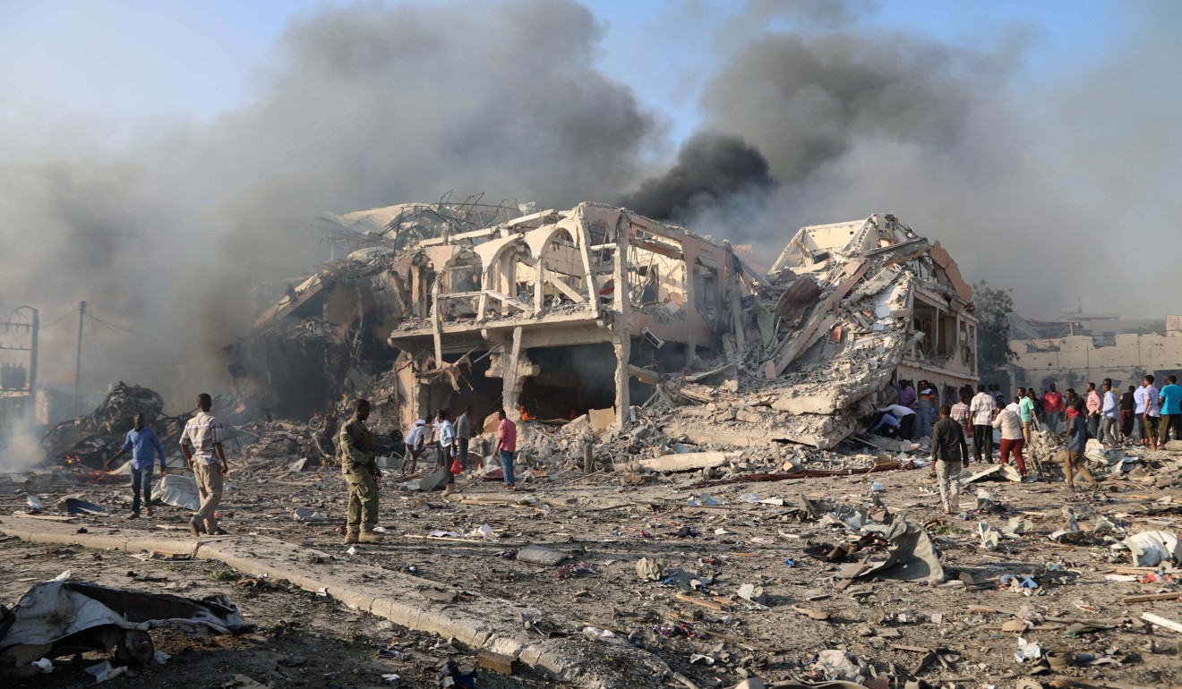 The scene of the explosion in Mogadishu, Somalia. Photo: Reuters